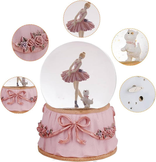 Resin Musical Ballerina Snow Globe