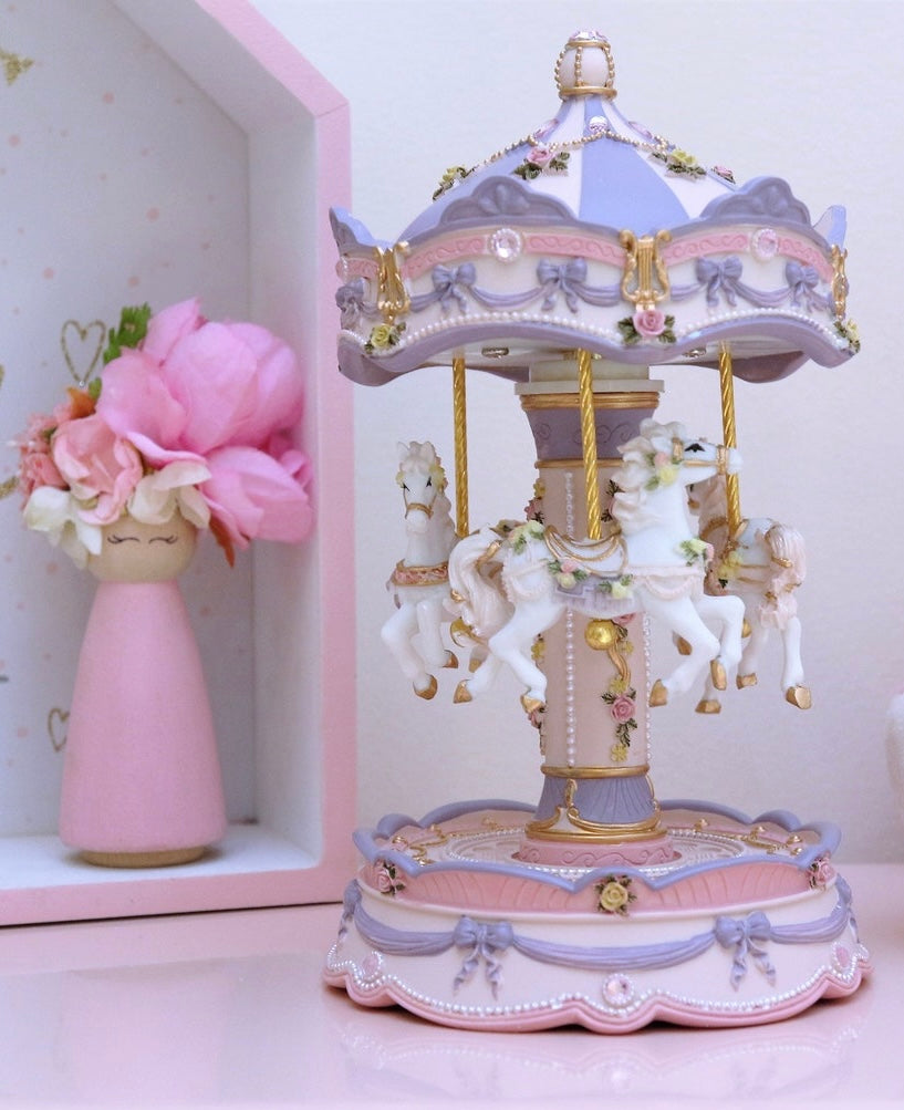 Luna Lilac Blush Musical Carousel