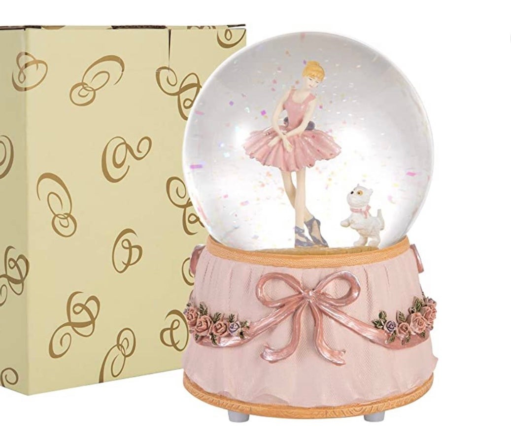 Resin Musical Ballerina Snow Globe