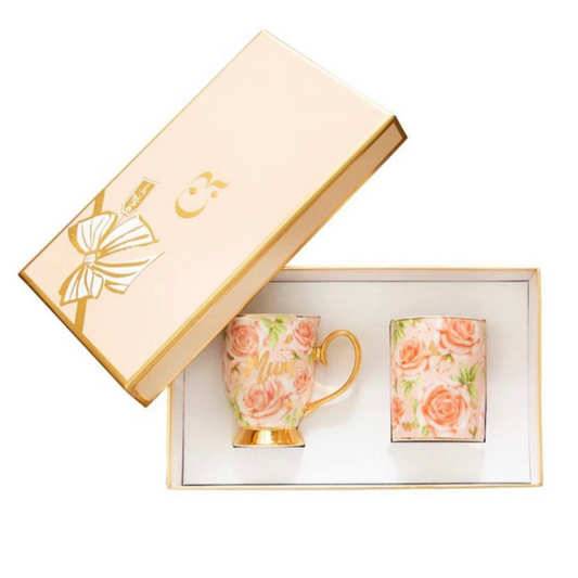 Butterfly Roses Mum Mug & Candle Set