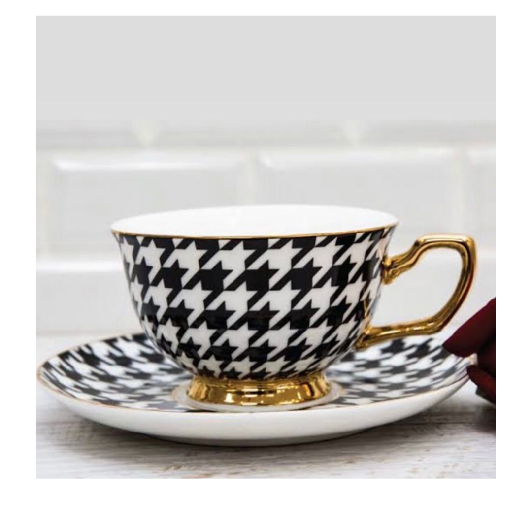 Houndstooth Teacup