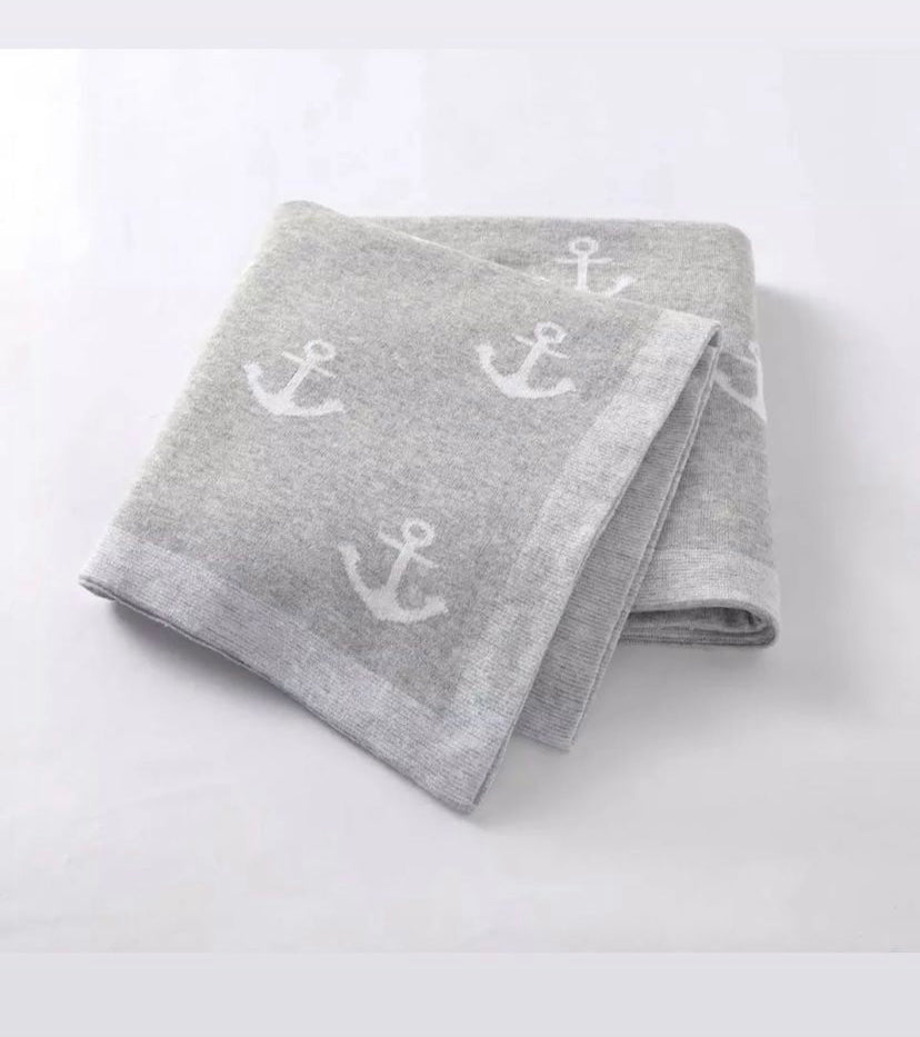 Grey Anchor Blanket