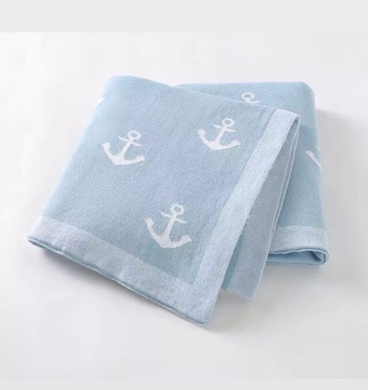 Baby Blue Anchor Blanket