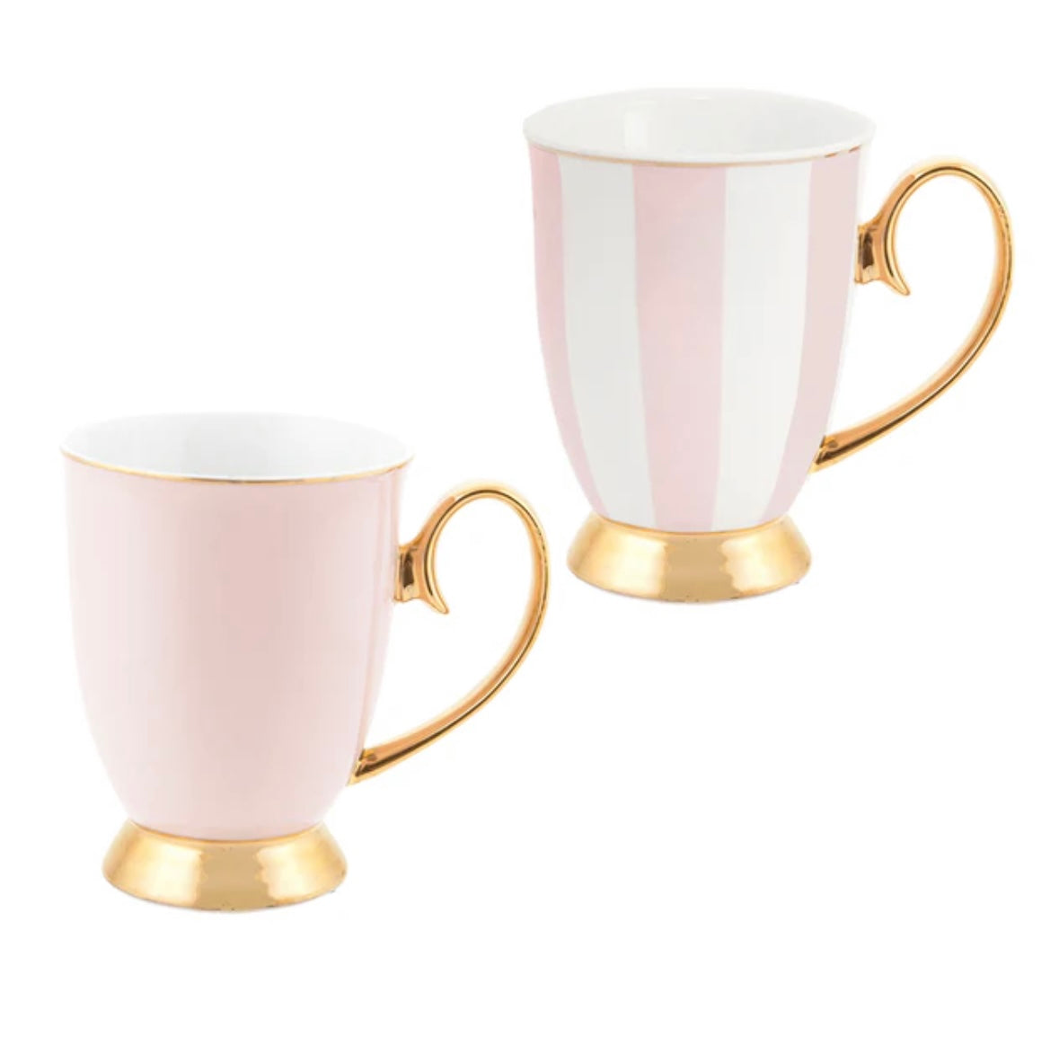 Blush Stripe & Blush Mug Set